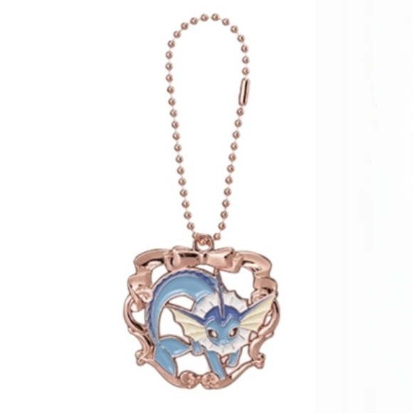 Pokemon Vaporeon Rose Gold Metal Bag Charm Keychain - Picture 7 of 7